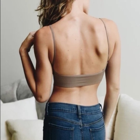 Mocha Low Back Seamless Bralette - Picture 3 of 3